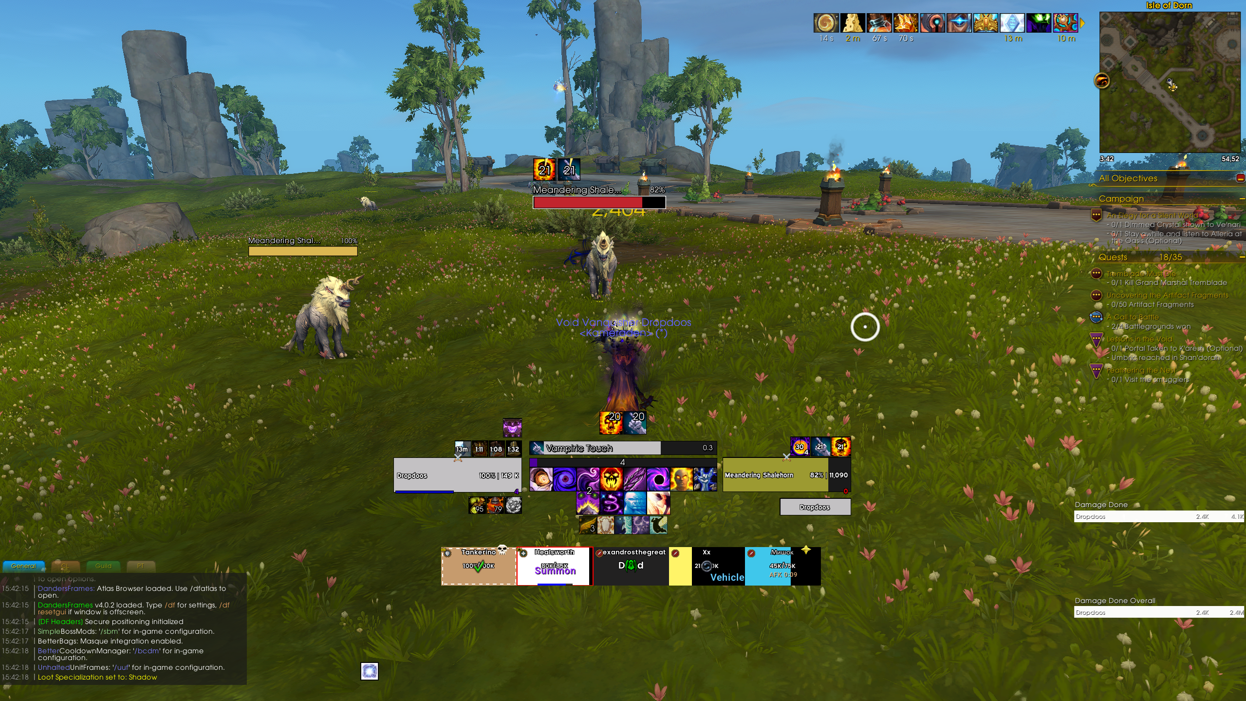 World of Warcraft UI — Shadow Priest